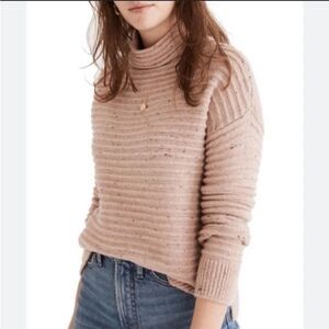 Madewell Donegal Rib Knit Marled Sweater Medium
